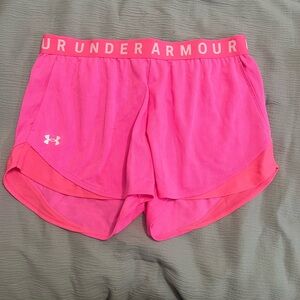 Pink under armour shorts